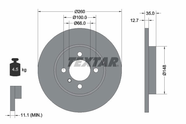 Bremsscheibe Vorderachse Textar 92026400