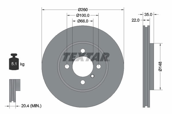 Bremsscheibe Vorderachse Textar 92026503