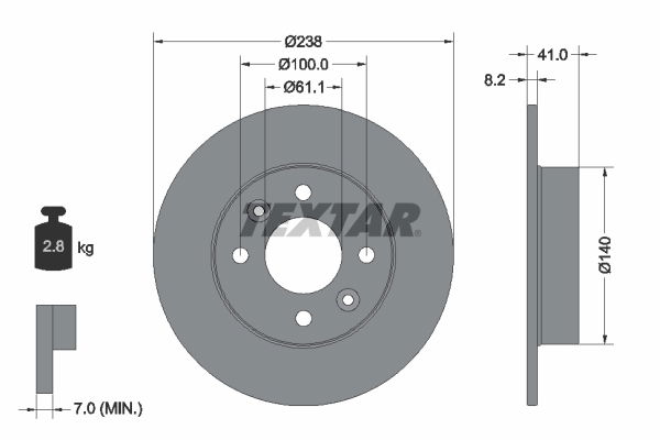 Bremsscheibe Vorderachse Textar 92036003
