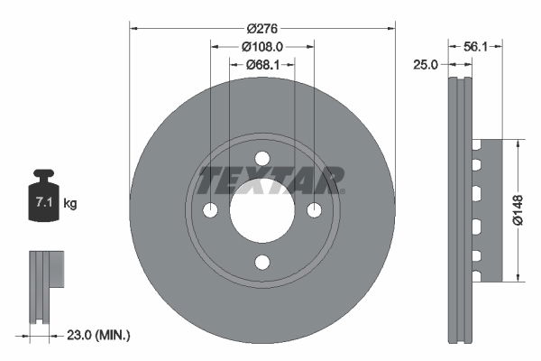 Bremsscheibe Vorderachse Textar 92060500