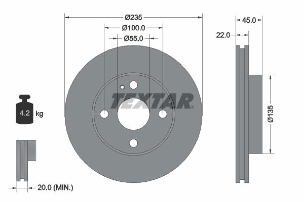 Bremsscheibe Vorderachse Textar 92071500