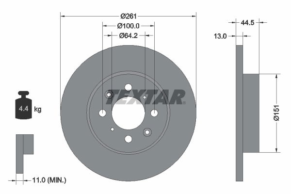 Bremsscheibe Vorderachse Textar 92090100