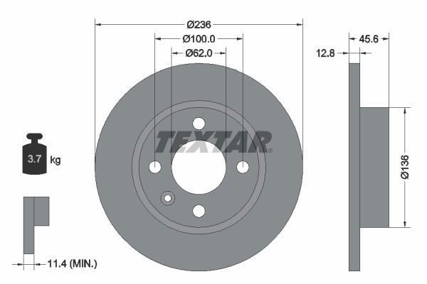Bremsscheibe Vorderachse Textar 92090200
