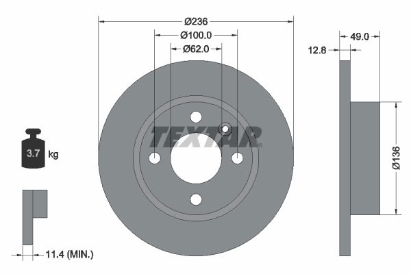 Bremsscheibe Vorderachse Textar 92090400