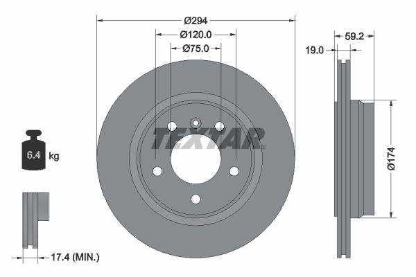 Bremsscheibe Hinterachse Textar 92097303