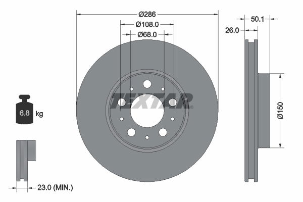 Bremsscheibe Vorderachse Textar 92100503