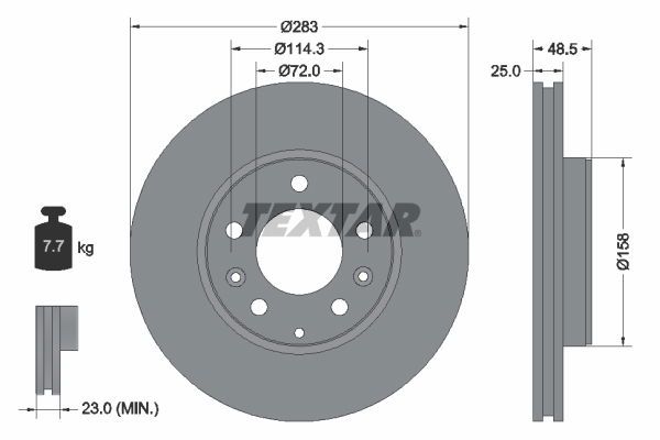 Bremsscheibe Vorderachse Textar 92125503