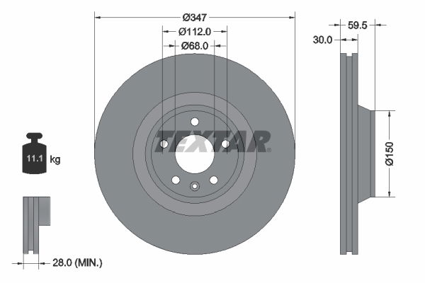 Bremsscheibe Vorderachse Textar 92132405