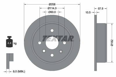 Bremsscheibe Hinterachse Textar 92163000