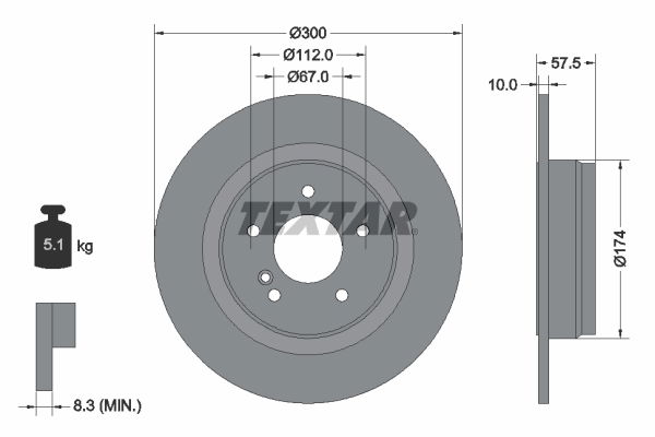 Bremsscheibe Hinterachse Textar 92163303