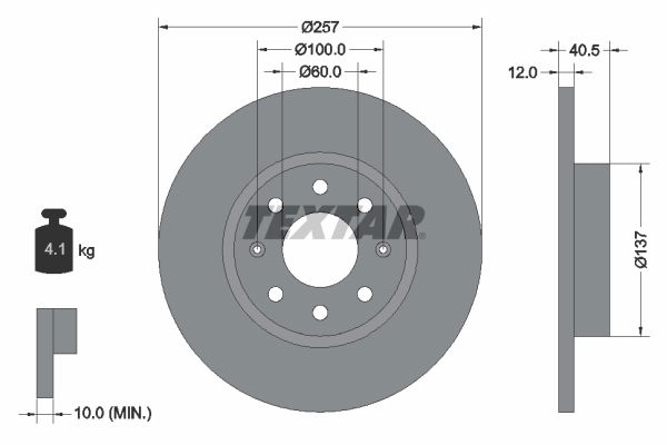 Bremsscheibe Vorderachse Textar 92164603