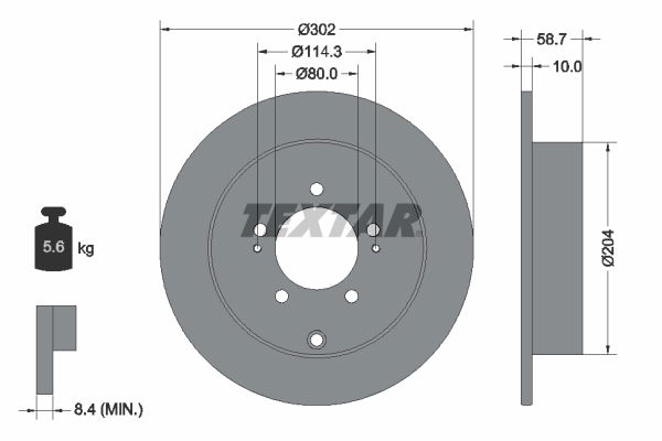 Bremsscheibe Hinterachse Textar 92167003