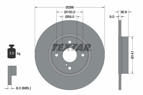 Bremsscheibe Hinterachse Textar 92169203