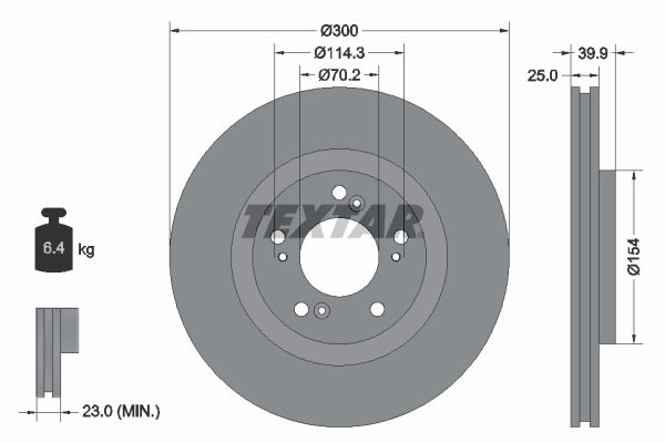 Bremsscheibe Vorderachse Textar 92177803