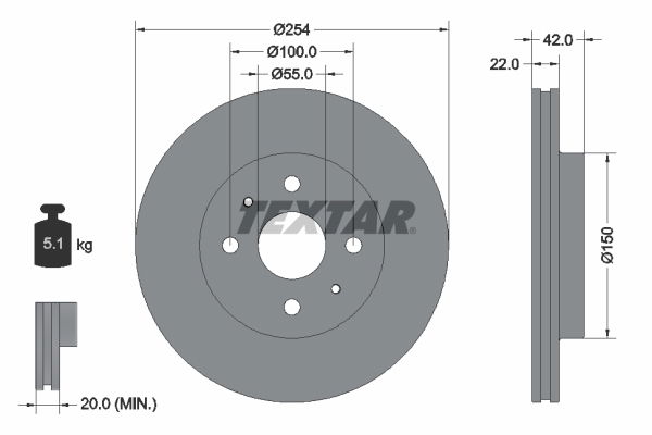 Bremsscheibe Vorderachse Textar 92204503