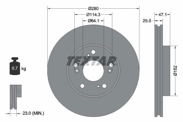 Bremsscheibe Vorderachse Textar 92252503