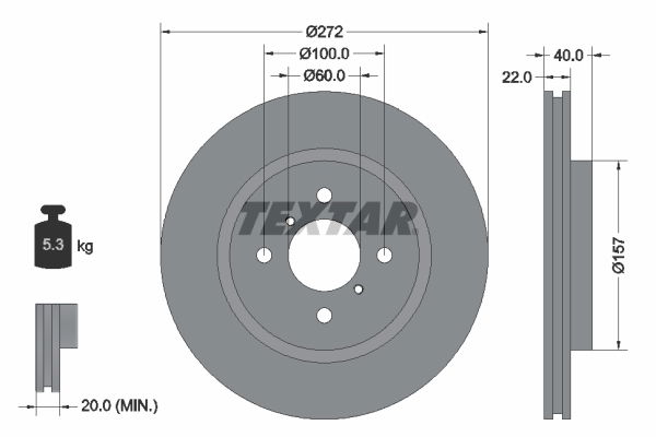 Bremsscheibe Vorderachse Textar 92255303