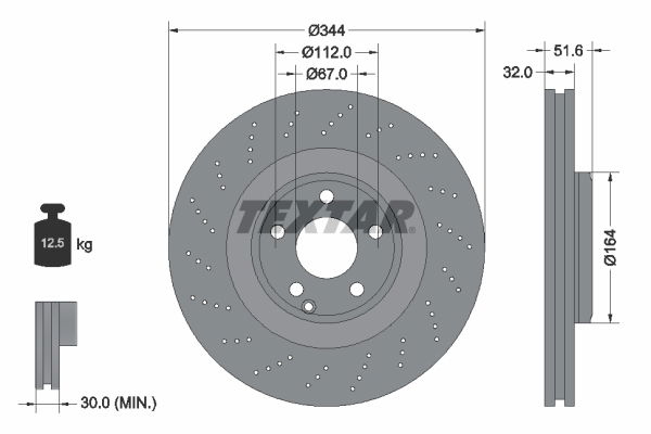 Bremsscheibe Vorderachse Textar 92289905