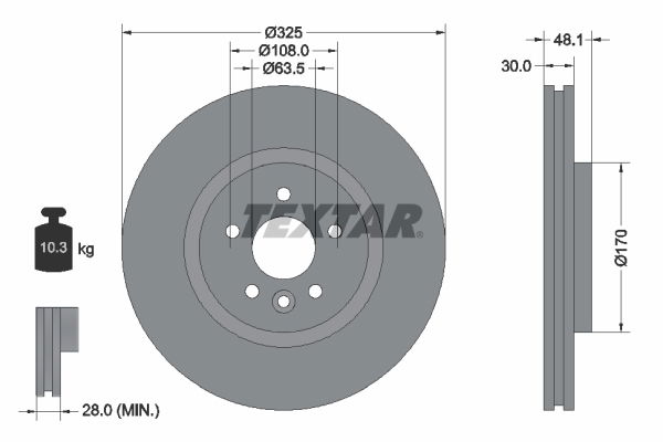 Bremsscheibe Vorderachse Textar 92300505