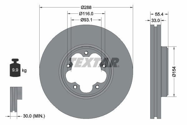 Bremsscheibe Vorderachse Textar 92320303