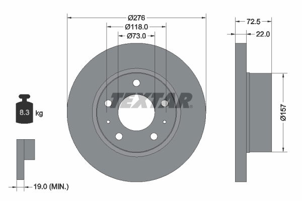 Bremsscheibe Vorderachse Textar 93104603