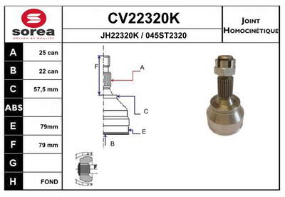 Gelenksatz, Antriebswelle EAI CV22320K