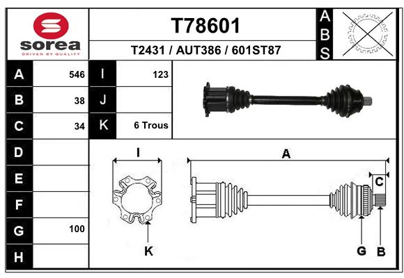 Antriebswelle Vorderachse links EAI T78601