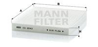 Filter, Innenraumluft MANN-FILTER CU 2043