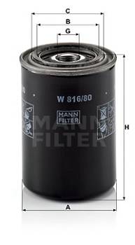Ölfilter MANN-FILTER W 816/80