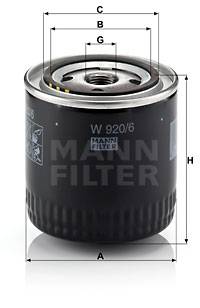 Ölfilter MANN-FILTER W 920/6
