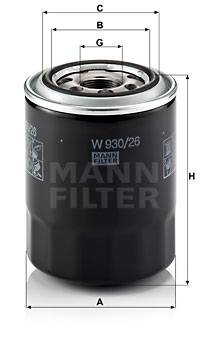 Ölfilter MANN-FILTER W 930/26