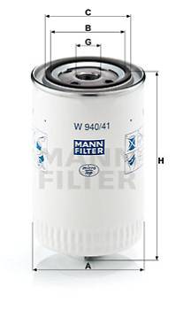 Filter, Arbeitshydraulik MANN-FILTER W 940/41