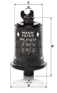 Kraftstofffilter MANN-FILTER WK 614/24 x