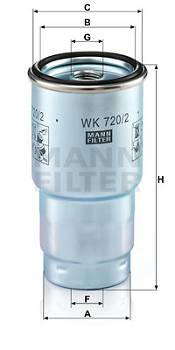 Kraftstofffilter MANN-FILTER WK 720/2 x