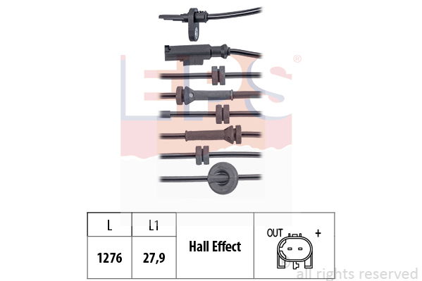 Sensor, Raddrehzahl Hinterachse EPS 1.960.141