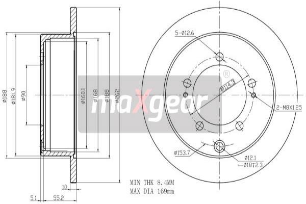 Bremsscheibe Hinterachse Maxgear 19-1948MAX