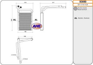 Wärmetauscher, Innenraumheizung AHE 93080
