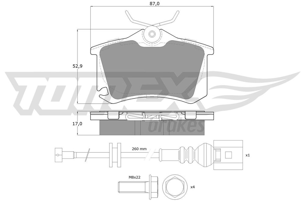 tomexbrakes Bremsbelagsatz, Scheibenbremse Hinterachse TOMEX Brakes TX 16-15