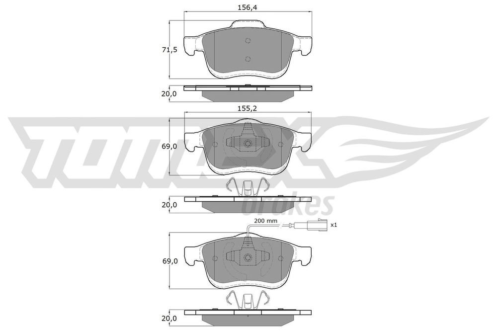 Bremsbelagsatz, Scheibenbremse Vorderachse TOMEX Brakes TX 16-63