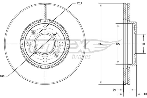 Bremsscheibe Vorderachse TOMEX Brakes TX 72-14