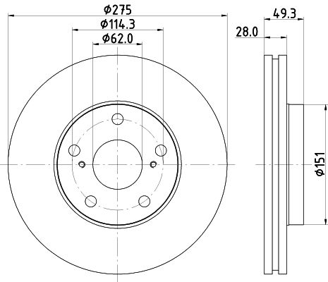 hellapagid Bremsscheibe Vorderachse Hella Pagid 8DD 355 104-931