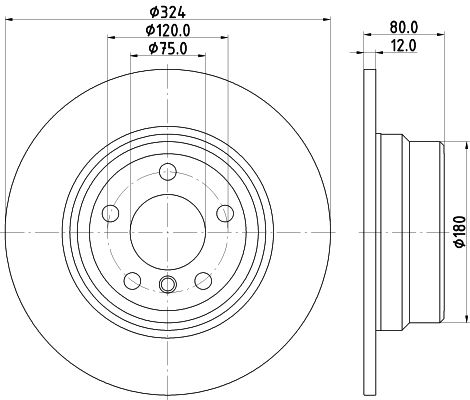 Hella Pagid Bremsscheibe Hinterachse  8DD 355 127-651