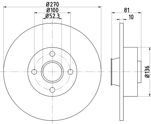 Hella Pagid Bremsscheibe Hinterachse  8DD 355 123-271