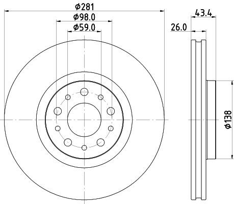 Hella Pagid Bremsscheibe Vorderachse  8DD 355 132-131