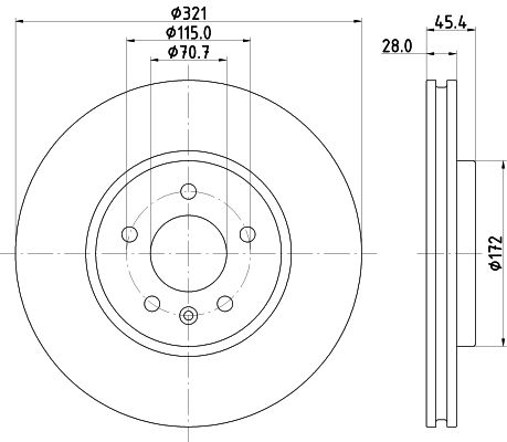 Hella Pagid Bremsscheibe Vorderachse  8DD 355 132-171