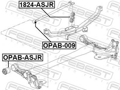 Lagerung, Lenker Hinterachse Febest OPAB-009