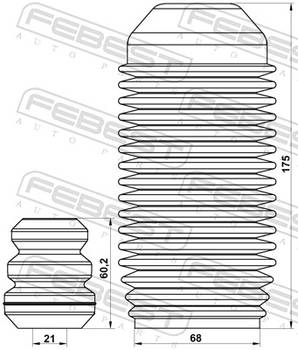 Staubschutzsatz, Stoßdämpfer Vorderachse Febest SBSHB-S11F-KIT