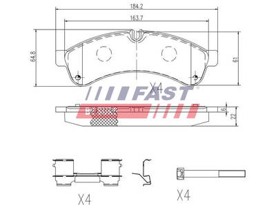 Bremsbelagsatz, Scheibenbremse Hinterachse Fast FT29153