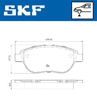 Bremsbelagsatz, Scheibenbremse Vorderachse SKF VKBP 80022