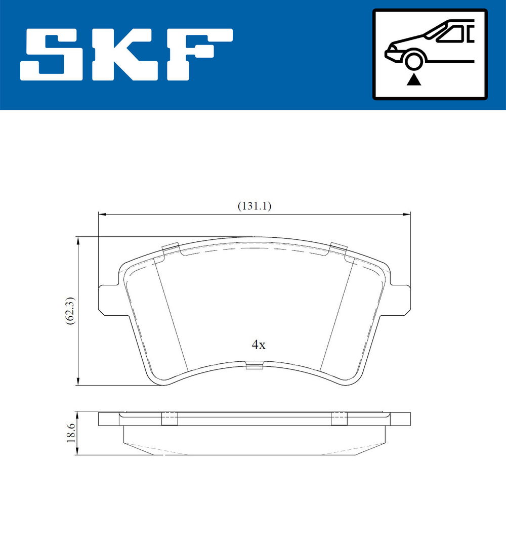 Bremsbelagsatz, Scheibenbremse Vorderachse SKF VKBP 80024